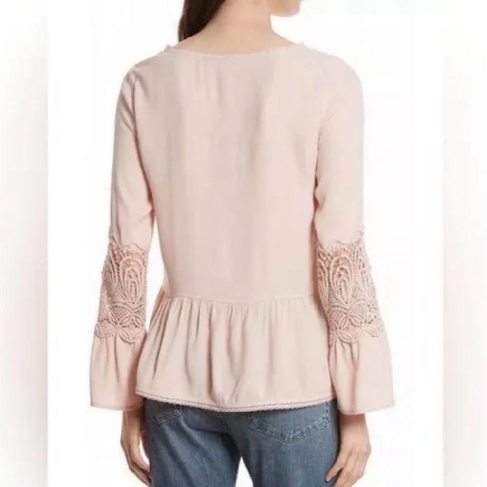 Joie Lace Trim Peplum Blouse/Emelda - Picture 3 of 7